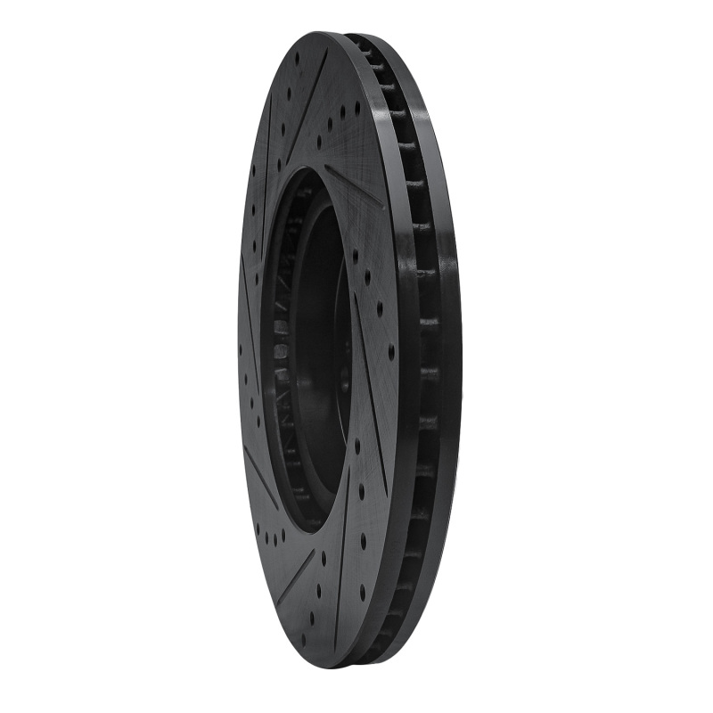 Acura MDX Brake Rotor (1) - Front Right - R1 Concepts - Drilled & Slotted - Black - `07-`20